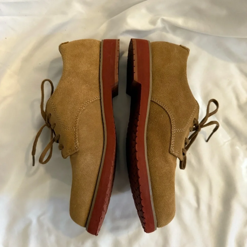 Like New Sperry Tevin Boy's Suede Lace Up Dress Shoes 5 Wide Size